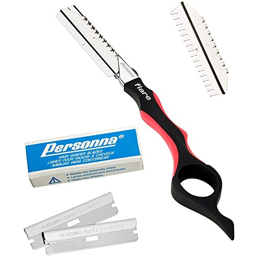 Personna Flare Hair Shaping Razor with 5 Glide Coated Blades Free