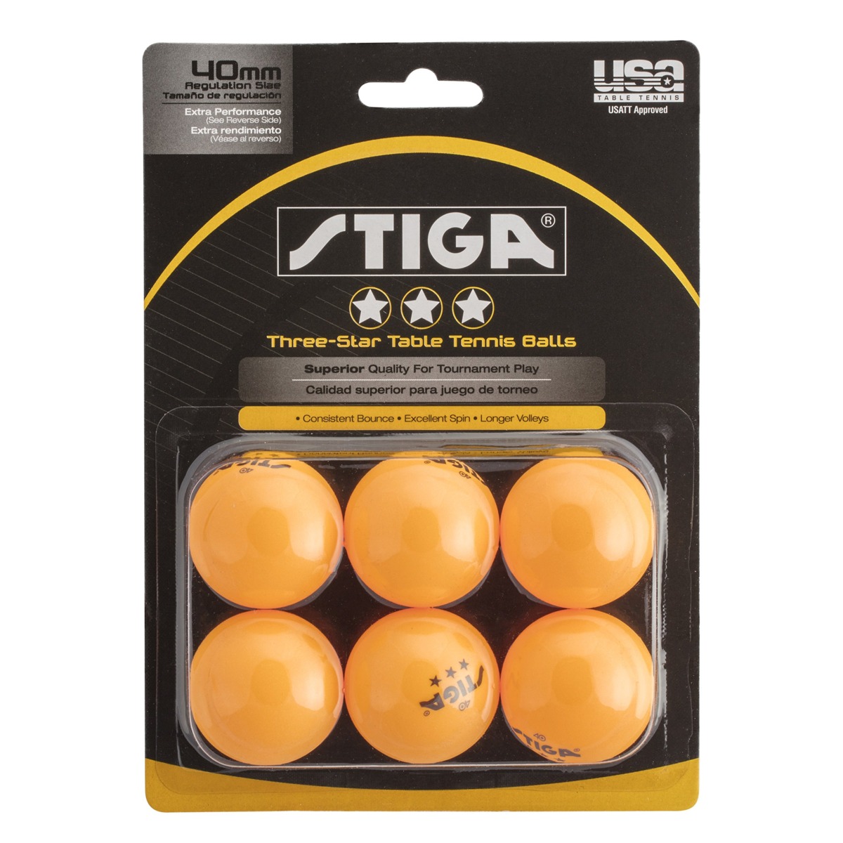 STIGA Tournament-Quality 3-Star Ping Pong Balls – Official Size and 40mm Weight – Ultimate Durability and High-Performance Table Tennis Balls – 6 Pack (Orange) – for Indoor/Outdoor Ping Pong Tables | The Storepaperoomates Retail Market - Fast Affordable Shopping
