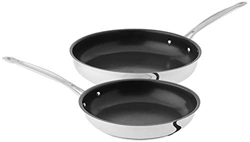 Cuisinart Chef’s Classic Stainless Nonstick 2-Piece 9-Inch and 11-Inch Skillet Set – Black And Silver
