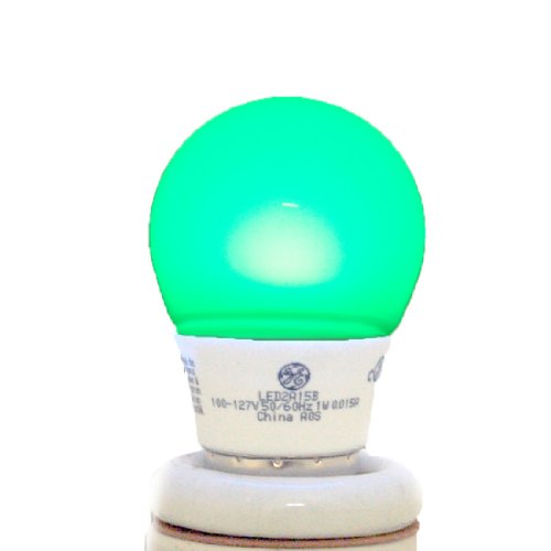 GE Lighting 76461 Energy Smart Color LED Party Light 1-Watt (15-Watt Equivalent) Green A15 Light Bulb with Medium Base, 1-Pack