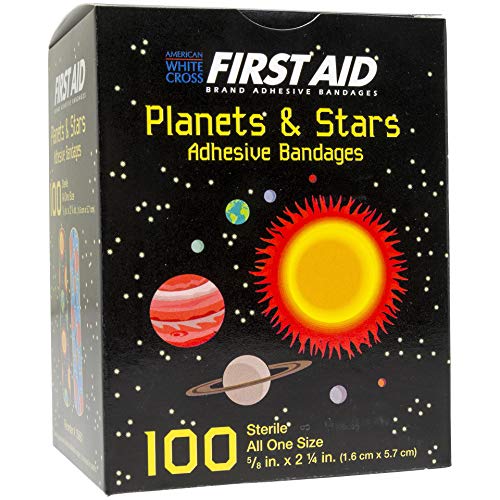 First Aid Children’s Adhesive Bandages: Planets and Stars 100 Per Box