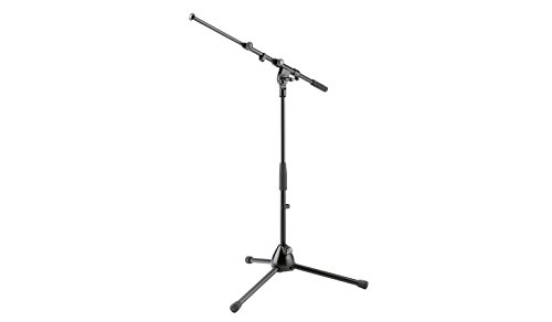 K&M – Konig & Meyer 25900.500.55 – Low Level Microphone/Telescopic 2-Piece Boom Arm Stand – Zinc die-cast base – Professional Grade for all Musicians – German Made – Black