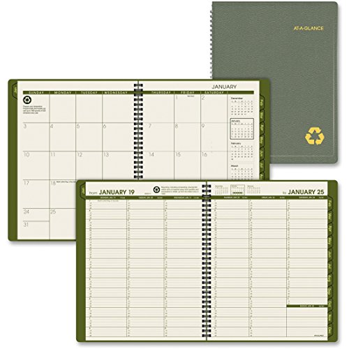 AT-A-GLANCE Recycled Weekly/Monthly Appointment Book, 8 x 11 Inches, Green, 2012 (70-950G-60)