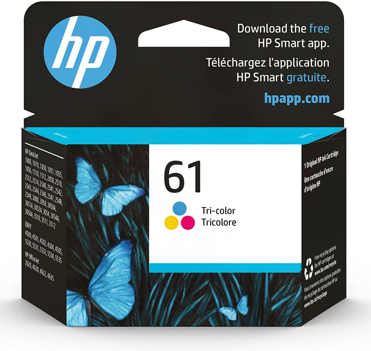 HP 61 Tri-color Ink | Works with DeskJet 1000, 1010, 1050, 1510, 2050, 2510, 2540, 3000, 3050, 3510; ENVY 4500, 5530; OfficeJet 2620, 4630 Series | Eligible for Instant Ink | CH562WN | The Storepaperoomates Retail Market - Fast Affordable Shopping