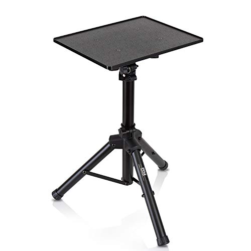 PYLE-PRO Universal Laptop Projector Tripod Stand – Computer, Book, DJ Equipment Holder Mount Height Adjustable Up to 35 Inches w/ 14” x 11” Plate Size – Perfect for Stage or Studio Use PLPTS2