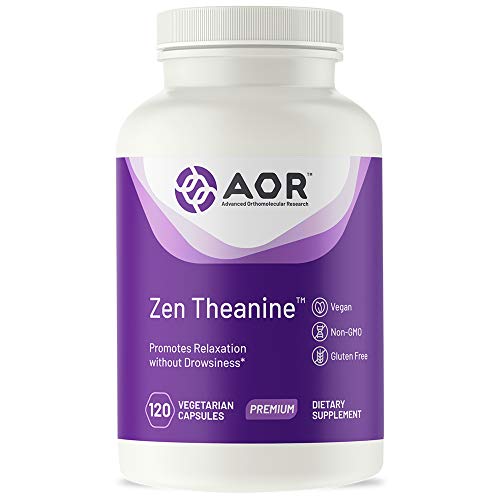 AOR, Zen Theanine, Natural Supplement to Promote Relaxation, Fast-Acting Non-drowsy Formula, Vegan, 120 Capsules (120 Servings)
