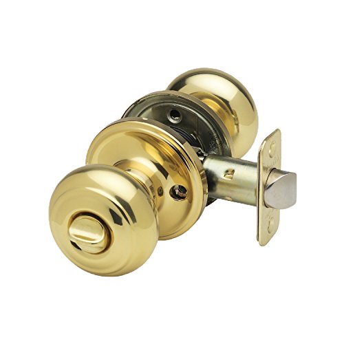 Copper Creek CK2030PB Colonial Door Knob, Privacy Function, 1 Pack, Polished Brass