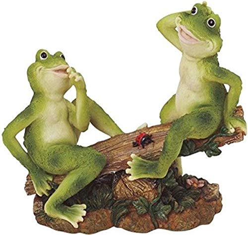 George S. Chen Imports SS-G-61041 2 Frogs on Seesaw Garden Decoration Collectible Figurine Statue Model