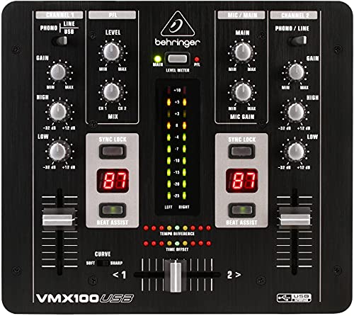 Behringer Pro Mixer VMX100USB 2-Channel DJ Mixer