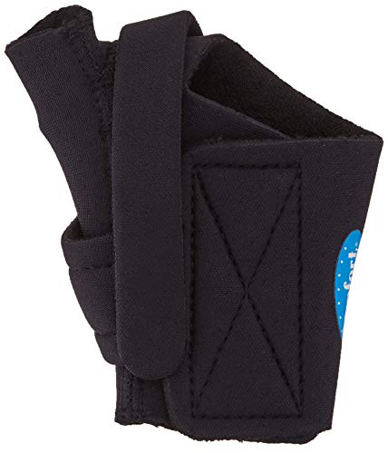 Comfort Cool Thumb CMC Restriction Splint, Provides Direct Support for The Thumb CMC Joint While Allowing Full Finger Function, Right Hand, Medium, Black, 78405