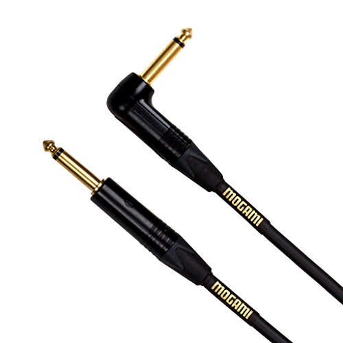Mogami Gold INSTRUMENT-06R Guitar Instrument Cable, 1/4″ TS Male Plugs, Gold Contacts, Right Angle and Straight Connectors, 6 Foot