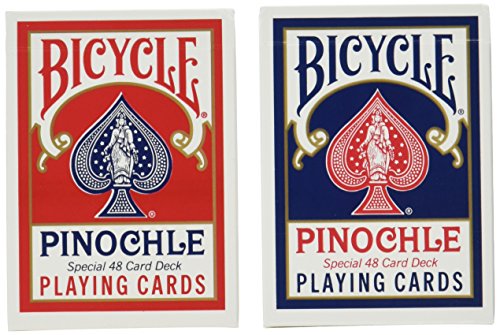 12 Decks Bicycle Pinochle Cards (6 Red / 6 Blue)