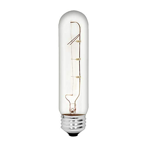 GE Lighting Reveal HD T10 Tubular Incandescent Tube Light Bulbs, Clear Finish, 40-Watt, 290 Lumen, E26 Medium Base, 5-Pack