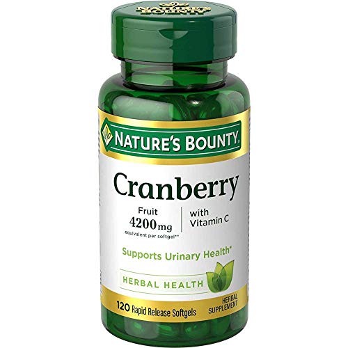 Nature’s Bounty Cranberry Fruit 4200mg Plus Vitamin C, 120 Softgels(pack of 1)
