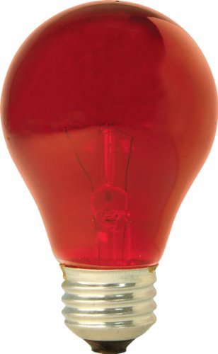 GE Party Light 16555 25-Watt Red A19 Light Bulb with Medium Base, 1-Pack