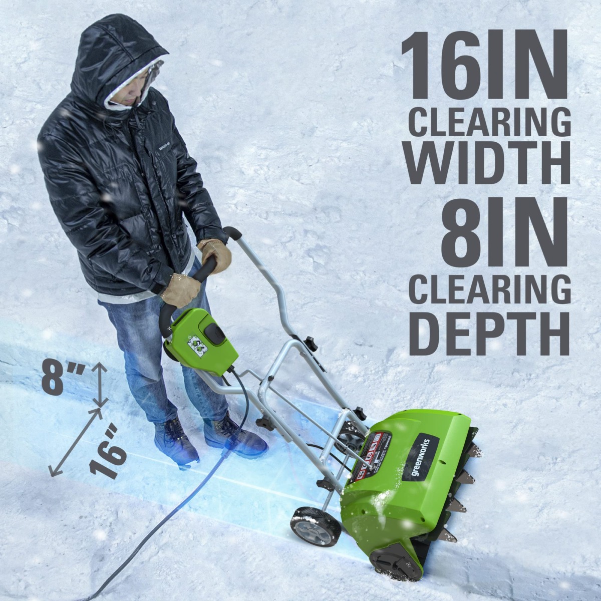 Greenworks 10 Amp 16-Inch Corded Electric Snow Blower, 26022 | The Storepaperoomates Retail Market - Fast Affordable Shopping
