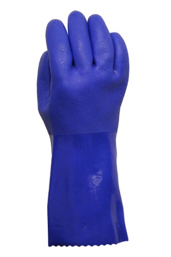 Working Hands PVC Coated Heavy Duty Rubber Gloves for Handling Chemicals and Dish Washing Blue 2 Count (Pack of 1)