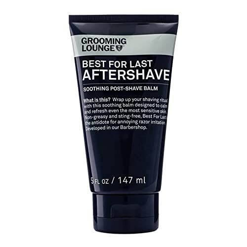 Grooming Lounge Best for Last Aftershave – Soothing After Shave Balm – Instantly Calms Irritated Skin – Refreshing Facial Moisturizer – Ideal for Sensitive Skin – Non-Greasy – Fragrance Free – 5 oz