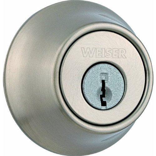 WEISER Lock GDC9471 15 KW K3 MS RLR2 Single Cylinder Deadbolt, Satin Nickel