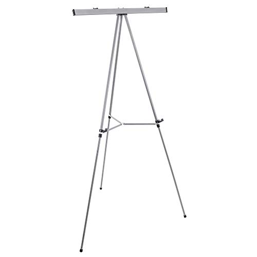 U.S. Art Supply 66″ High Classroom Silver Aluminum Flipchart Display Easel and Presentation Stand – Large Adjustable Floor and Tabletop Portable Tripod, Holds 25 lbs – Holds Writing Pads, Poster Board