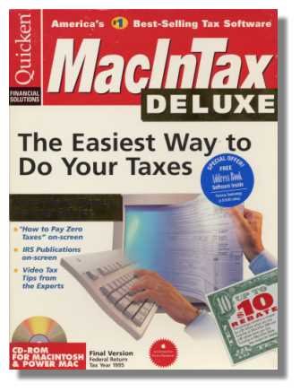 1995 TurboTax Mac Deluxe Federal Intuit MacInTax Turbo Tax