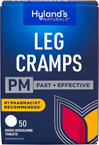 Leg Cramps Tablets by Hyland’s Naturals, PM Nighttime Formula, Natural Relief of Calf, Foot and Leg Cramps at Night, 50 Count