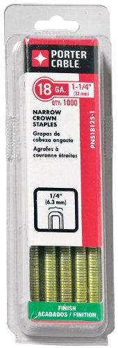 PORTER-CABLE PNS18125-1 1-1/4-Inch, 18 Gauge Narrow Crown (1/4-Inch) Staple (1000-Pack)