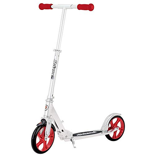 Razor Unisex-Youth A5 Lux Kick Scooter, Silver/Red, One Size