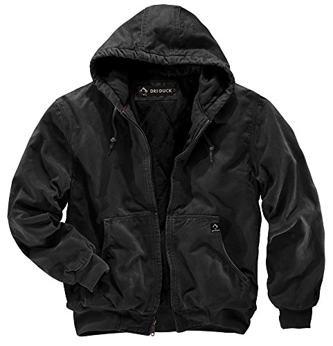 DRI Duck Men’s 5020 Cheyenne Hooded Work Jacket, Black, X-Large/Tall