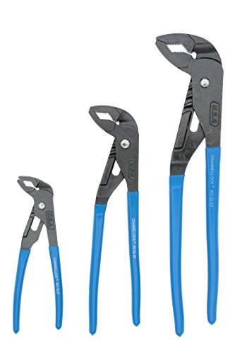 Channellock GLS-3 Tongue and Groove Plier Set, Dipped, 3Pcs. Blue, 6.5″, 9.5″, 12.5″