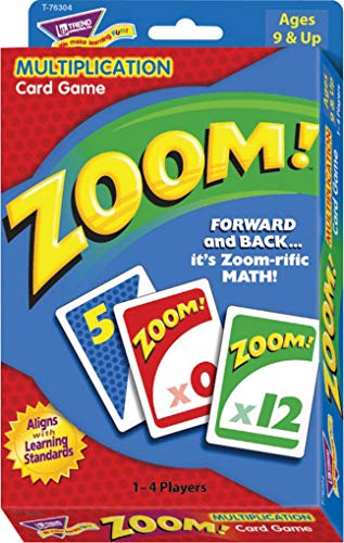 TREND ENTERPRISES: Zoom! Multiplication Card Game, Use Addition Skills, Build Multiplication Skills, Test Probability, Surprise Cards Send Scores to Zero, 1 to 4 Players, For Ages 9 and Up