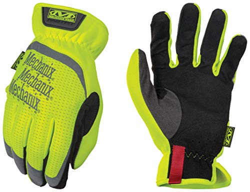 Mechanix Wear: Hi-Viz FastFit Work Gloves with Secure Fit Elastic Cuff, Reflective and High Visibility, Touchscreen Capable, Safety Gloves for Men, Multi-Purpose Use (Fluorescent Yellow, Large)