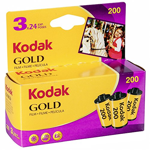 KODAK 6033971 Gold 200 Film (Purple/Yellow) – 3 Rolls – 24 Exposures Per Roll