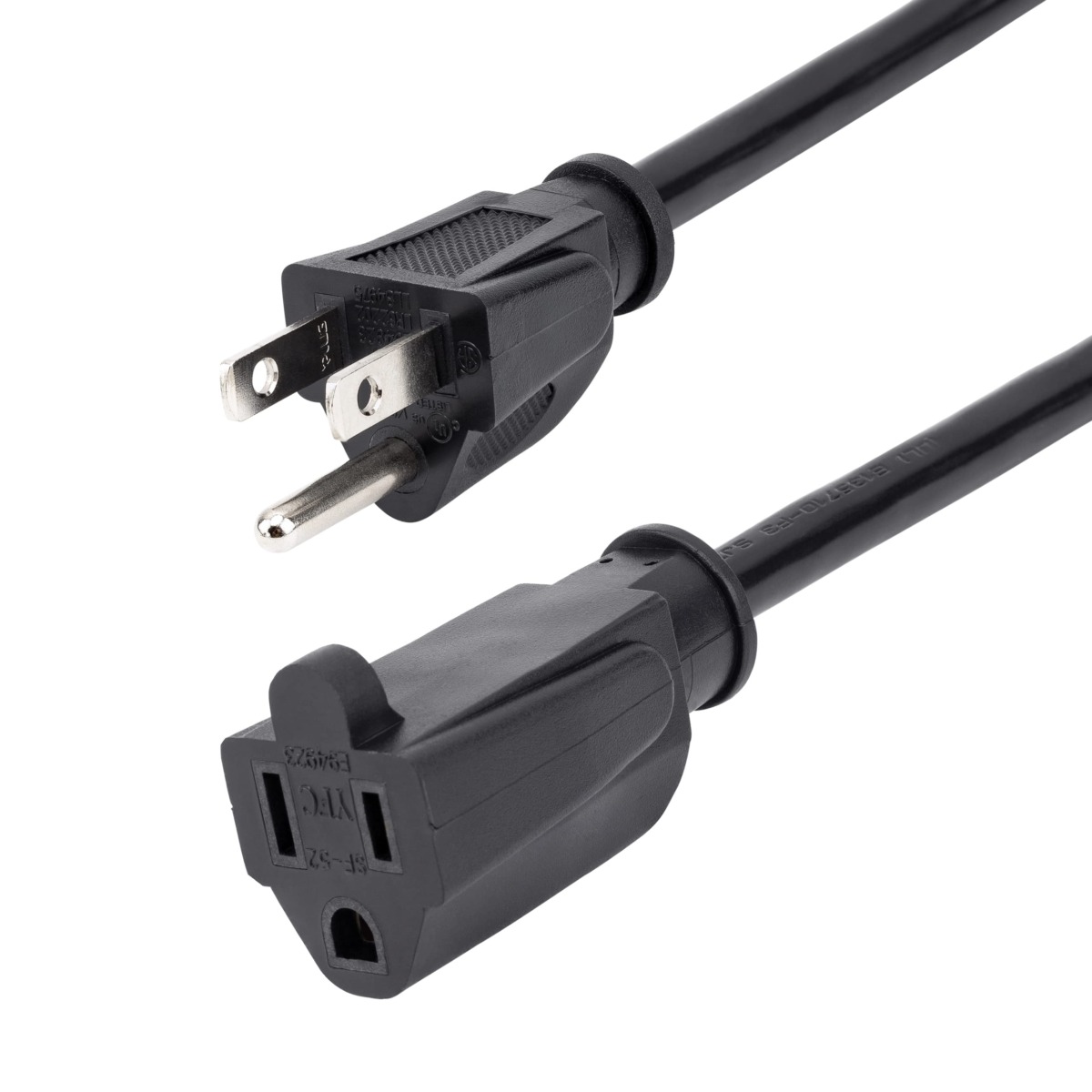 StarTech.com 6ft (2m) Power Extension Cord, NEMA 5-15R to NEMA 5-15P Black Extension Cord, 13A 125V, 16AWG, Outlet Extension Power Cable, NEMA 5-15R to NEMA 5-15P AC Power Cord – UL Listed (PAC1016) | The Storepaperoomates Retail Market - Fast Affordable Shopping