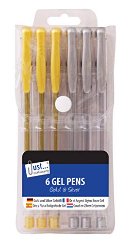 6 Silver & Gold Gel Pens, 3 of each , ideal for home..
