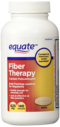 Equate Fiber Laxative Fiber Therapy For Regularity Caplets, 140-Count Bottle