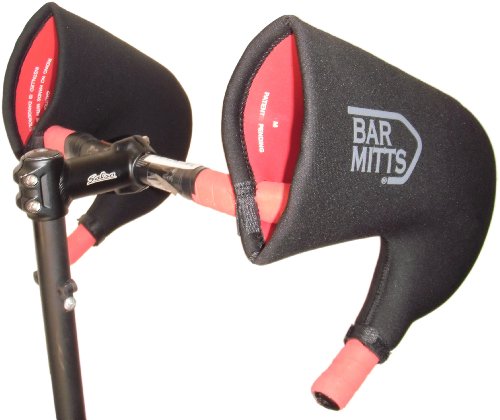 Bar Mitts Cold Weather Road Bicycle Handlebar Mittens fits Campy/SRAM/Shimano Shifters with Internally Routed Cables, Large, Black