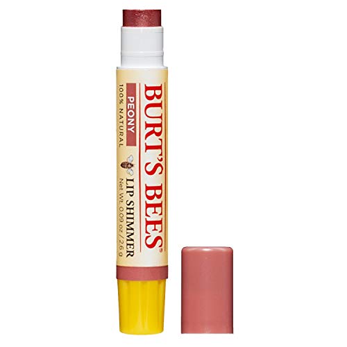 Burt’s Bees Lip Balm Easter Basket Stuffers, Moisturizing Lip Shimmer Spring Gift for Women, for All Day Hydration, with Vitamin E & Coconut Oil, 100% Natural, Peony, 0.09 Ounce