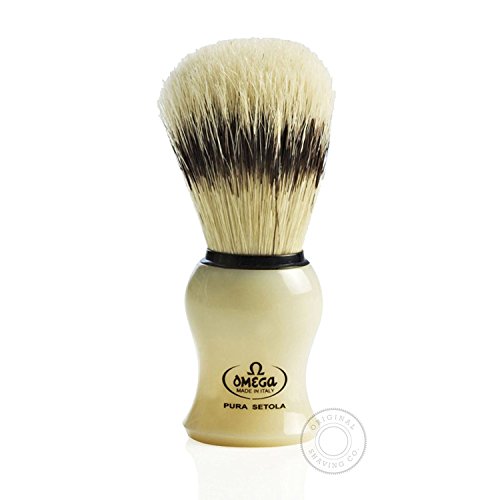 Omega Shaving Brush and Stand Pure Bristles # 80266