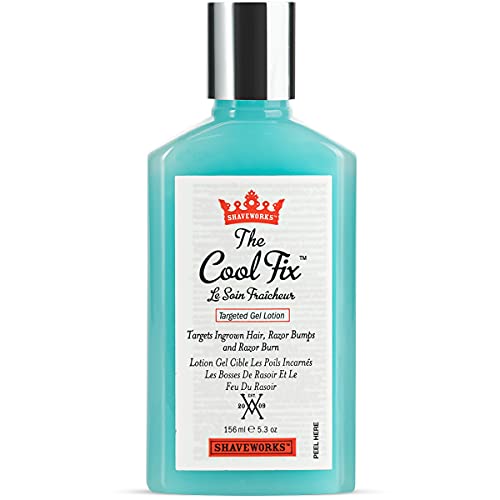 Shaveworks The Cool Fix Aftershave for Women: Pubic Hair Removal, Razor Bumps, Razor Burns, Ingrown Hair Treatment – After Shaving Post Waxing Bikini Area Moisturizing Skin Care Gel 5.3 Fl Oz