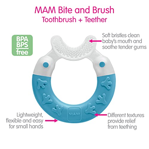 MAM Bite and Brush Teether, 3 Months, Colors May Vary | The Storepaperoomates Retail Market - Fast Affordable Shopping