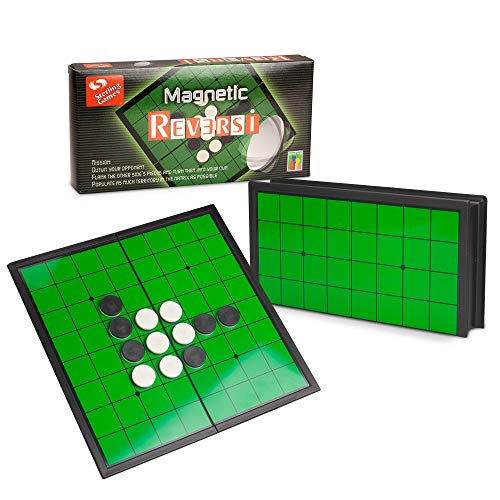 Sterling Games Reversi Strategy Board Game 9.75 Inch Board with Folding Magnetic Board and Pieces for Home and Travel