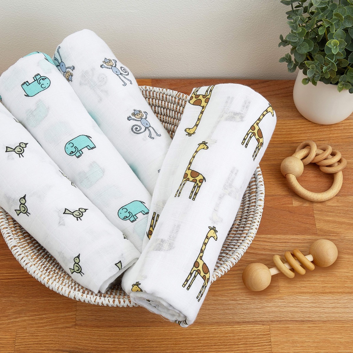 aden + anais Swaddle Blanket, Boutique Muslin Blankets for Girls & Boys, Baby Receiving Swaddles, Ideal Newborn & Infant Swaddling Set, Perfect Shower Gifts, 4 Pack, Jungle Jam | The Storepaperoomates Retail Market - Fast Affordable Shopping