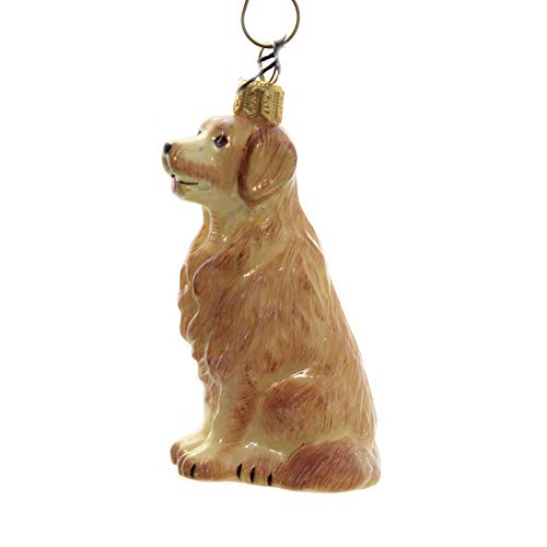 Joy to The World Collectibles European Blown Glass Pet Ornament, Golden Retriever