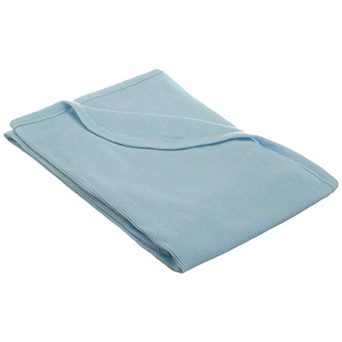 American Baby Company 30 X 40 – Soft 100% Natural Cotton Thermal/Waffle Swaddle Blanket, Blue, Soft Breathable, for Boys and Girls