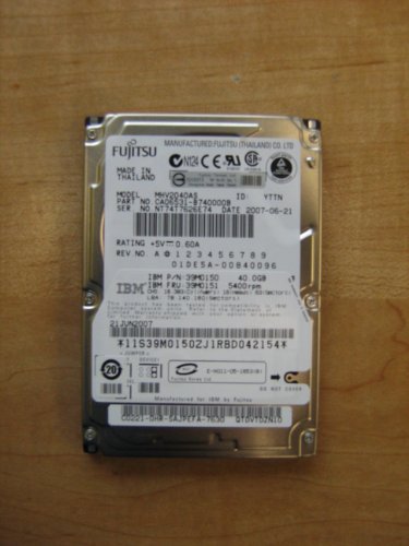 Fujitsu MHV2040AS 40GB 5400 RPM 8MB Cache IDE Ultra ATA100 / ATA-6 2.5-inch Notebook Hard Drive