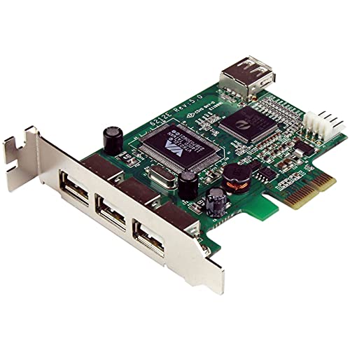 StarTech.com 4 Port PCI Express Low Profile High Speed USB Card – PCIe USB 2.0 Card – PCI-E USB 2.0 Card (PEXUSB4DP)