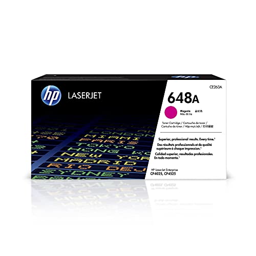 HP 648A Magenta Toner Cartridge | Works with HP Color LaserJet Enterprise CP4025, CP4525 Series | CE263A