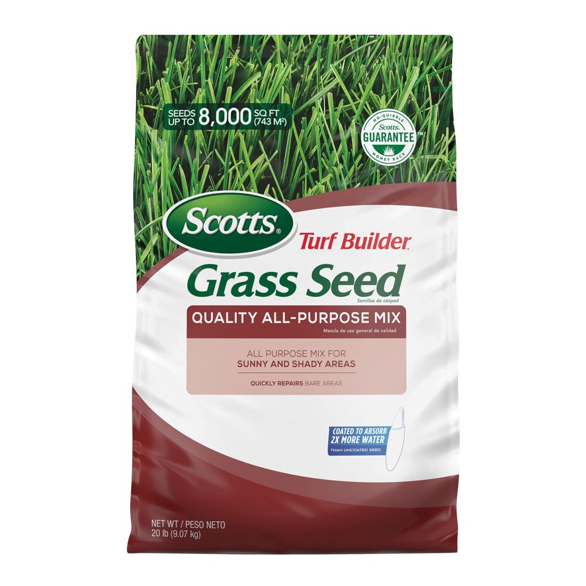 Scotts Turf Builder Grass Seed Quality All-Purpose Mix for Sunny and Shady Areas, Quickly Repairs Bare Spots, 20 lbs. | The Storepaperoomates Retail Market - Fast Affordable Shopping