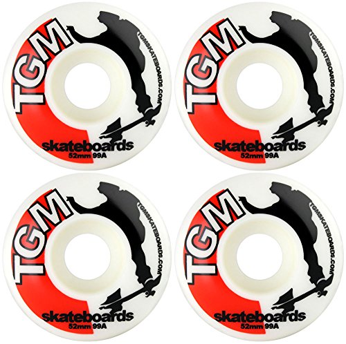 TGM Skateboard Wheels 52mm White Logo